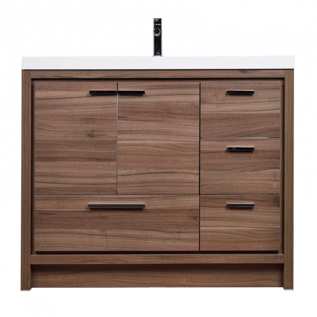 CBI 42 Inch Modern Bathroom Vanity TN-LA1065R-WN, Walnut