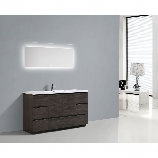 CBI Edison 47.2 Inch Single Modern Bathroom Vanity Char Oak TN-ED1200-CO
