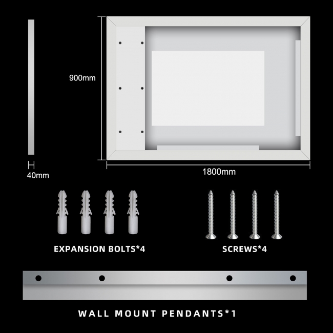 NOVA 70.9"W x 35.5"H LED Illuminated Bathroom / Vanity Wall Mirror w Defogger LAM-049G