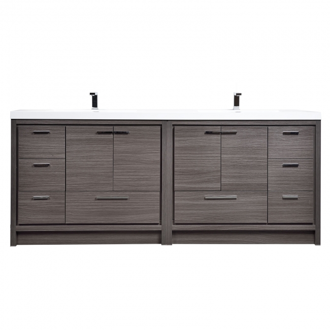 Enna 83.4" Free Standing Bath Vanity with Double Sink, Char Oak TN-LA2120-CO