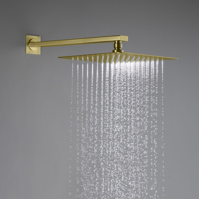 Essence Hardware Mercer Pressure Balance Shower Set with Rainfall and Handheld, Brushed Gold