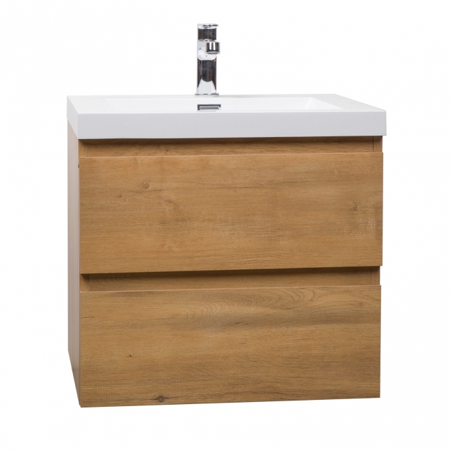 Angela  23.5" Wall-Mount Bathroom Vanity White Oak TN-AG600-NOAngela  23.5" Wall-Mount Bathroom Vanity White Oak TN-AG600-NO