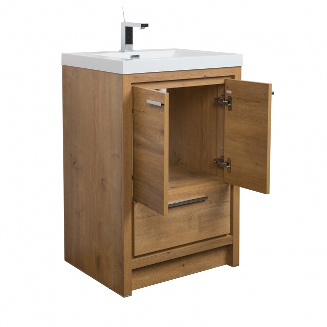 CBI Enna 23.5-inch Modern Bathroom Vanity in Rough Natural Oak  TN-LA600-NRO