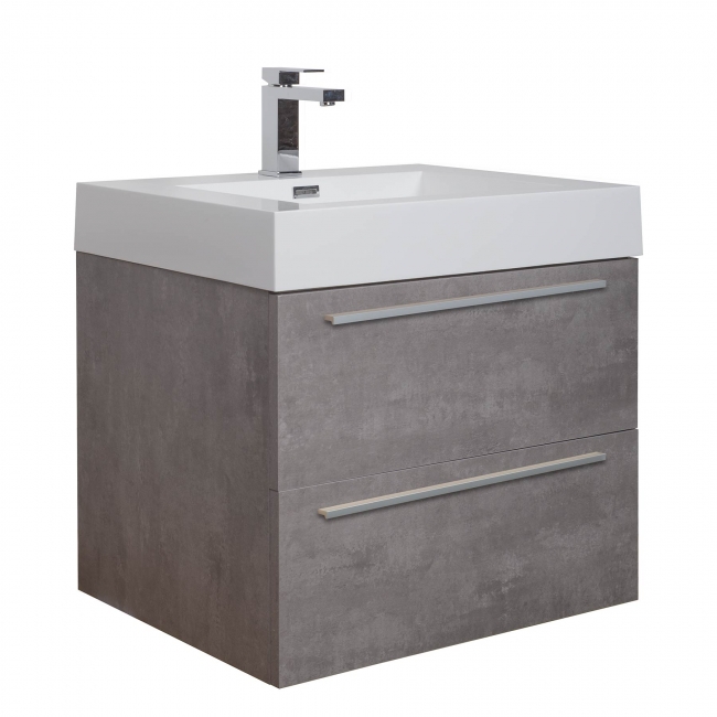 27" Wall Mounted Bathroom Vanity, Cement Grey