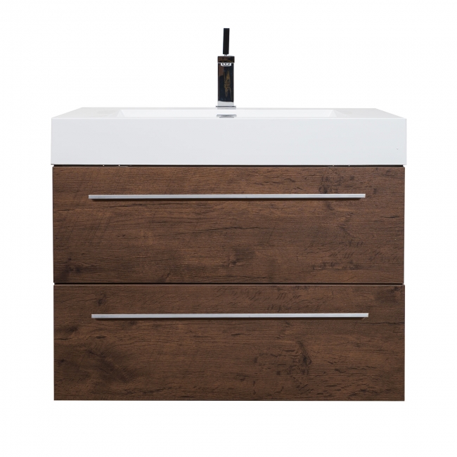 27"  Wall Mounted Single Bathroom Vanity, Rosewood TN-T690-RW