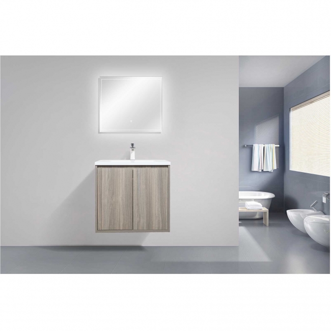 Alisson 27.6" Wall-Mount Bathroom Vanity, Maple GreyAlisson 27.6" Wall-Mount Bathroom Vanity, Maple Grey