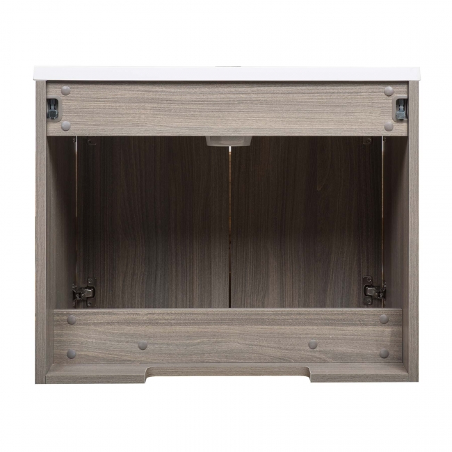 Alisson 27.6" Wall-Mount Bathroom Vanity, Maple Grey