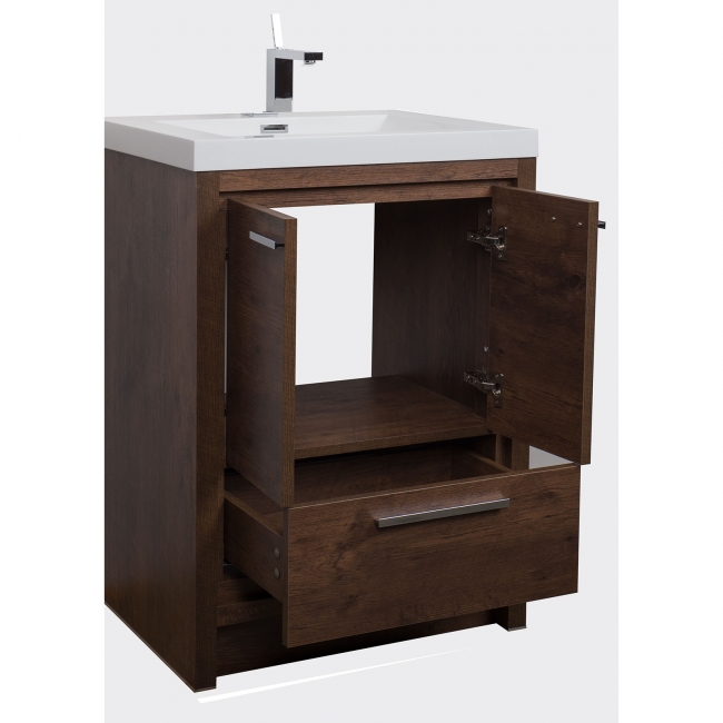 CBI Enna 29.5 Inch Modern Bathroom Vanity in Rosewood TN-LA750-RW