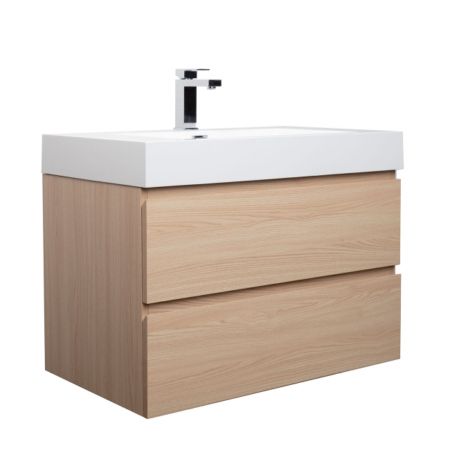 Angela 31.5" Wall-Mount Bathroom Vanity, Char Oak TN-AG800-WOAngela 31.5" Wall-Mount Bathroom Vanity, Char Oak TN-AG800-WO