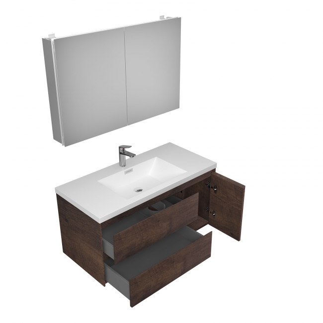 Andes 41.9" Wall-Mount Bathroom Vanity in Rosewood with White Vanity Top TN-AD1065L-RWAndes 41.9" Wall-Mount Bathroom Vanity in Rosewood with White Vanity Top TN-AD1065L-RW