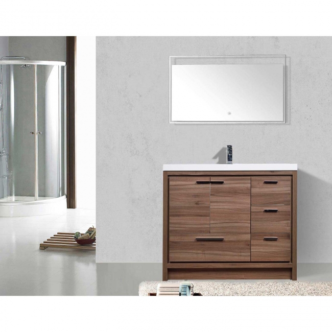 CBI 42 Inch Modern Bathroom Vanity TN-LA1065R-WN, Walnut