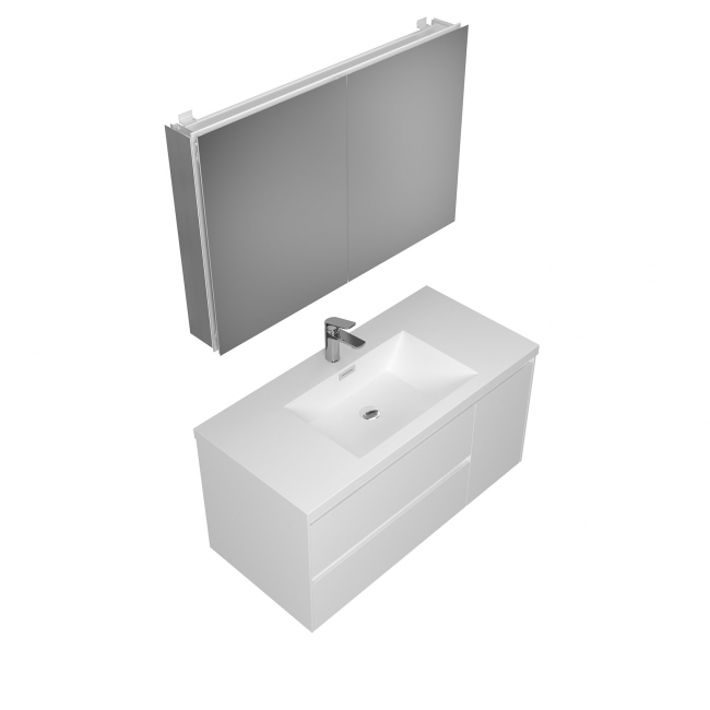 Andes 41.9" Wall-Mount Bathroom Vanity in Gloss White with White Vanity Top TN-AD1065L-HGW