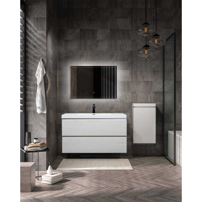 Angela 41.9" Wall-Mount Bathroom Vanity  Birch White TN-AG1065-BW