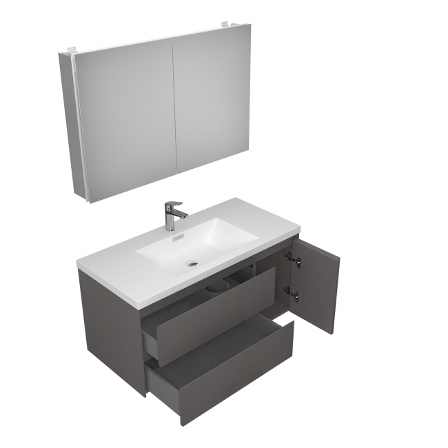Andes 41.9" Wall-Mount Bathroom Vanity in Taupe Brown with White Vanity Top TN-AD1065L-TB