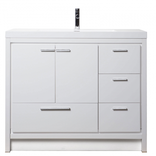 Enna 36" Inch Modern Bathroom Vanity TN-LA900R-HGW, Gloss White