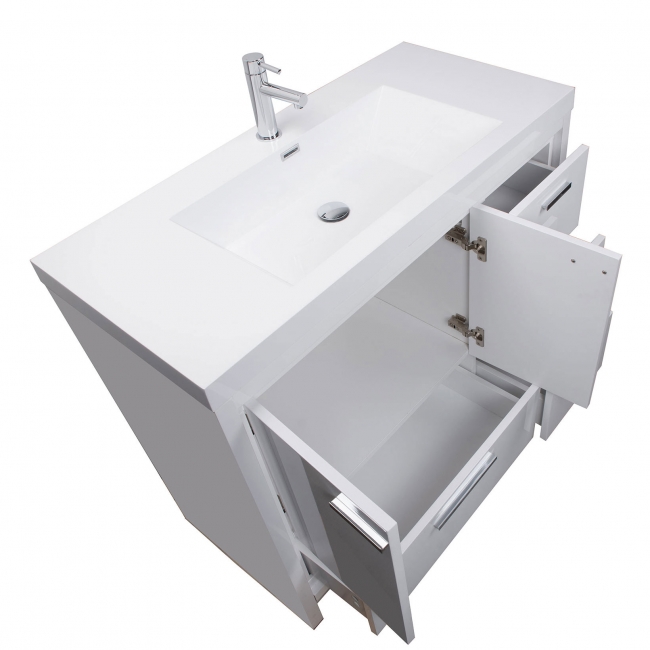Enna 36" Inch Modern Bathroom Vanity TN-LA900R-HGW, Gloss White