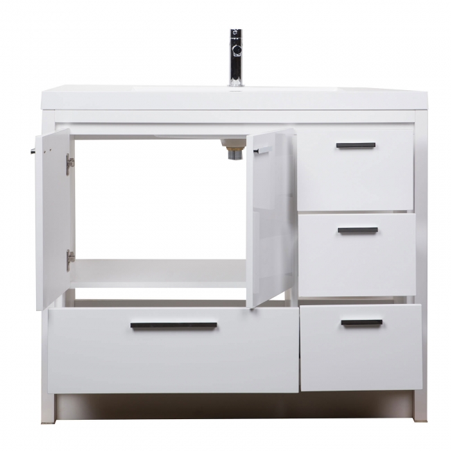 Enna 36" Inch Modern Bathroom Vanity TN-LA900R-HGW, Gloss White