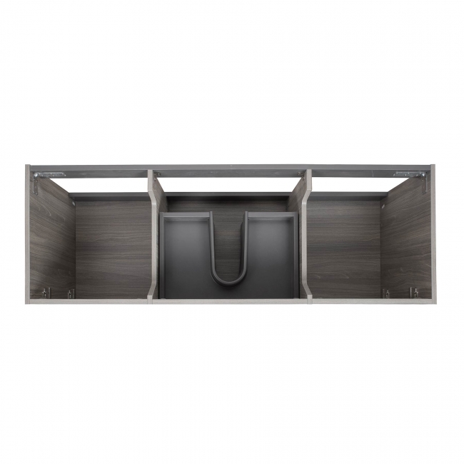 59" Angela Wall Mounted Modern Single Vanity,  Maple Grey