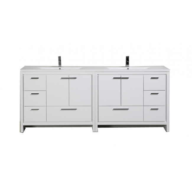Enna 72" Free Standing Bath Vanity with Double Sink, Gloss White TN-LA1800-HGWEnna 72" Free Standing Bath Vanity with Double Sink, Gloss White TN-LA1800-HGW