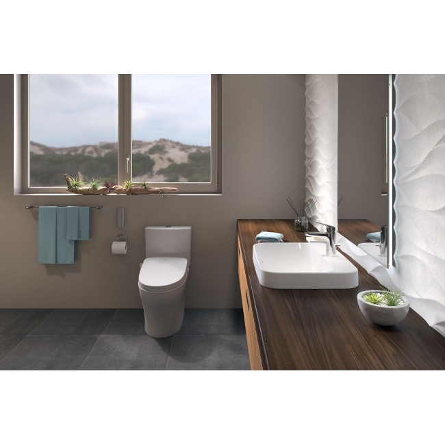 TOTO Aquia IV 0.9 / 1.28 GPF Dual Flush Two Piece Elongated Toilet -WASHLET+ CONNECTION  - Seat Included