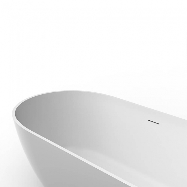 ConceptBaths Forest 59" x 27.5" Solid Surface Freestanding Soaking Bathtub with Intergrated Drain and Overflow - Matte Whtie