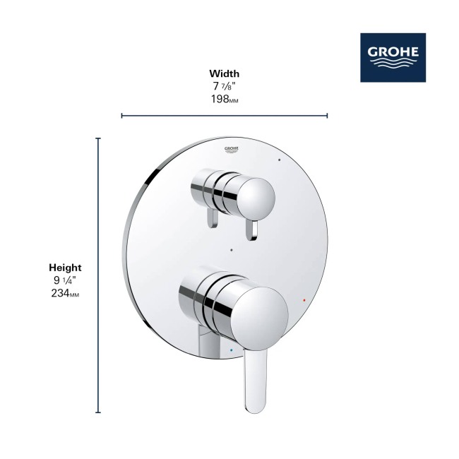 Grohe COSMOPOLITAN PRESSURE BALANCE VALVE TRIM WITH 2-WAY DIVERTER WITH CARTRIDGE
