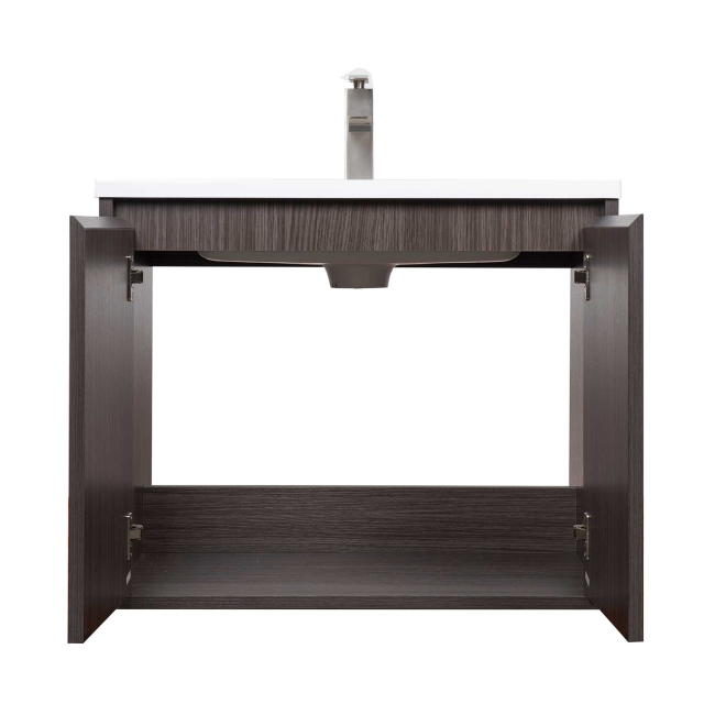 Alisson 27.6" Wall-Mount Bathroom Vanity, Char Oak Alisson 27.6" Wall-Mount Bathroom Vanity, Char Oak