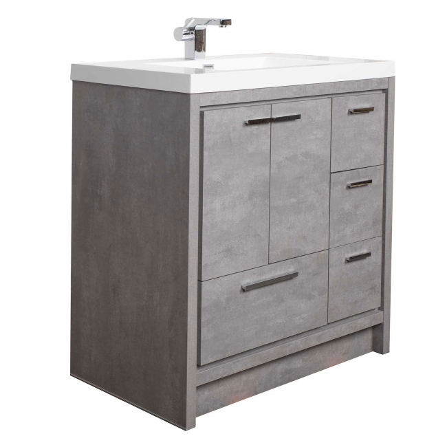 CBI Enna 36  Inch Modern Bathroom Vanity Cemeng Grey, TN-LA900R-CG