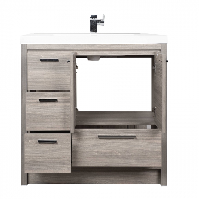 CBI Enna 36  Inch Modern Bathroom Vanity Maple Grey, TN-LA900L-MPG