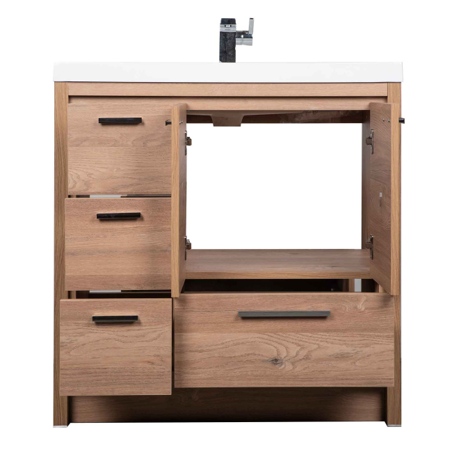 Enna 36 Inch Modern Bathroom Vanity in Natural Oak, TN-LA900L-RO