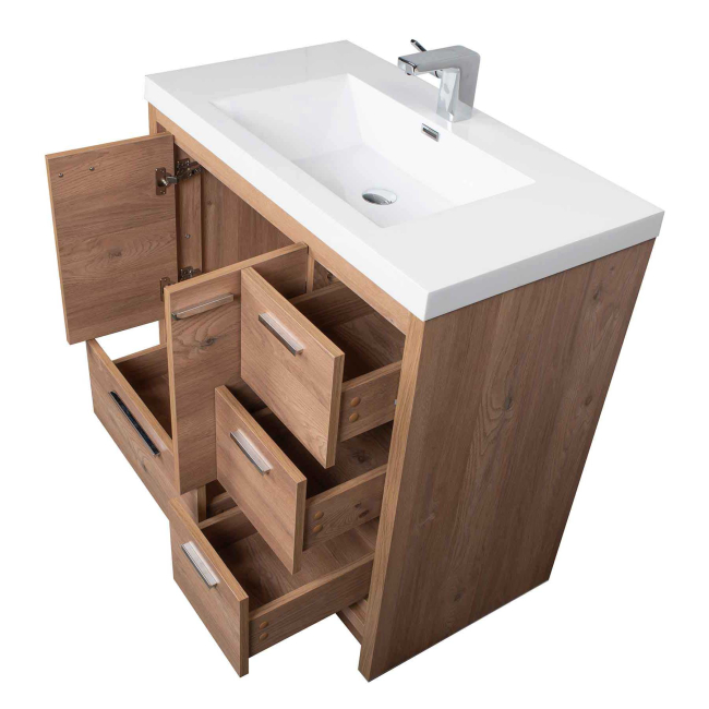 Enna 36 Inch Modern Bathroom Vanity in ,Natural OakEnna 36 Inch Modern Bathroom Vanity in ,Natural Oak