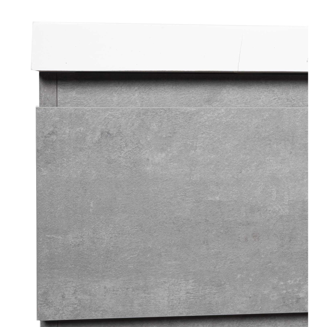 Angela 42 Inch Wall-Mount Bathroom Vanity, Cement Grey