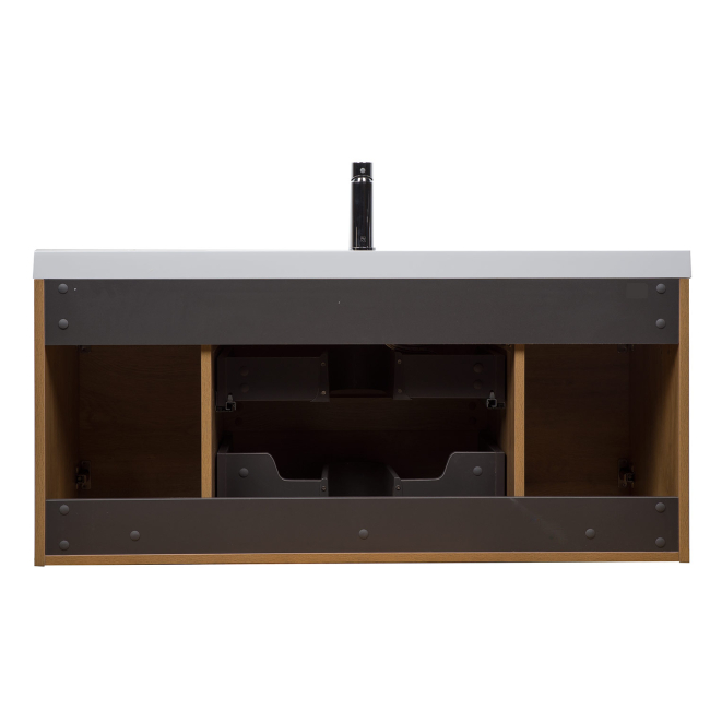 Angela 48" Wall Mounted Modern Single Vanity, Red Oak TN-AG1200-RO Angela 48" Wall Mounted Modern Single Vanity, Red Oak TN-AG1200-RO
