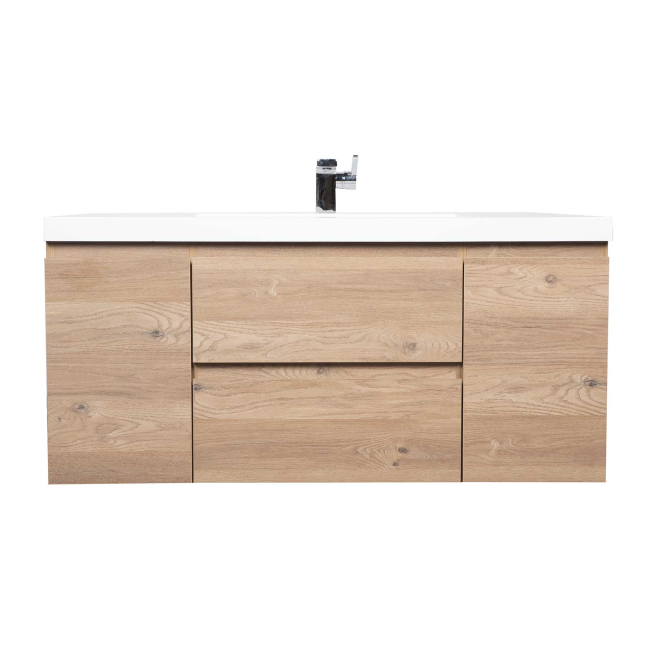 Angela 48" Wall Mounted Modern Single Vanity, Red Oak TN-AG1200-RO Angela 48" Wall Mounted Modern Single Vanity, Red Oak TN-AG1200-RO
