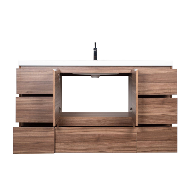CBI Edison 48 Inch Single Modern Bathroom Vanity in Walnut TN-ED1200-WN
