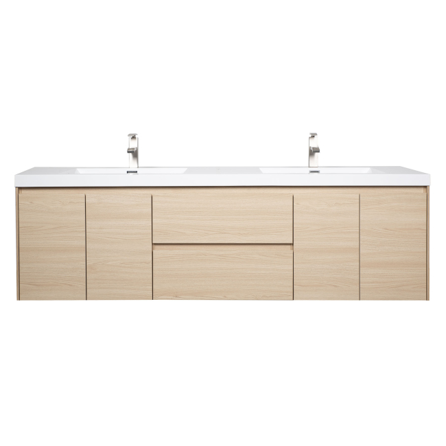 Andes 72" Contemporary Double Wall Mounted , White Oak  TN-AD1800-WOAndes 72" Contemporary Double Wall Mounted , White Oak  TN-AD1800-WO