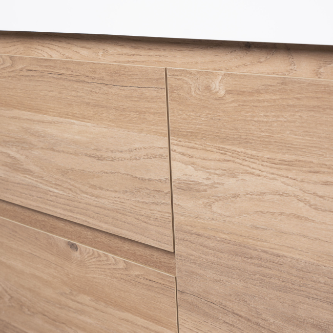Andes 72" Contemporary Double Wall Mounted , Red Oak