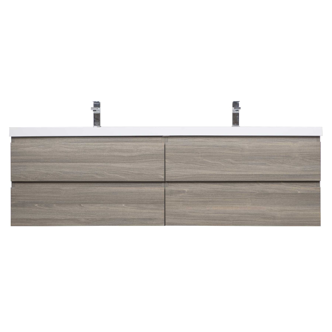 Angela 72" Contemporary Double Wall Mounted , Maple Grey TN-AG1800-1MPG