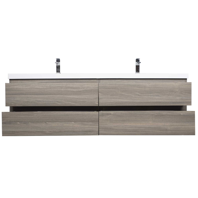 Angela 72" Contemporary Double Wall Mounted , Maple Grey TN-AG1800-1MPG