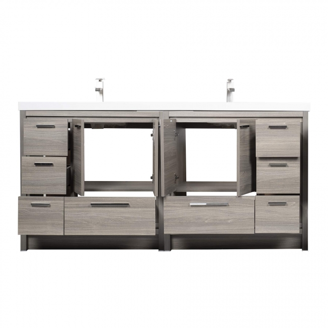 Enna 72" Free Standing Bath Vanity with Double Sink, Maple Grey TN-LA1800-MPG
