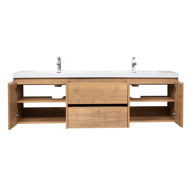 Andes 72" Contemporary Double Wall Mounted , Natural Oak TN-AD1800-1-NO