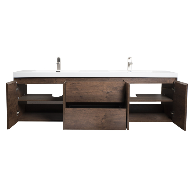 Andes 72" Contemporary Double Wall Mounted , Rosewood  TN-AD1800-RW