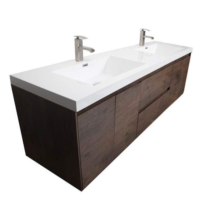 Andes 72" Contemporary Double Wall Mounted , Rosewood  TN-AD1800-RW