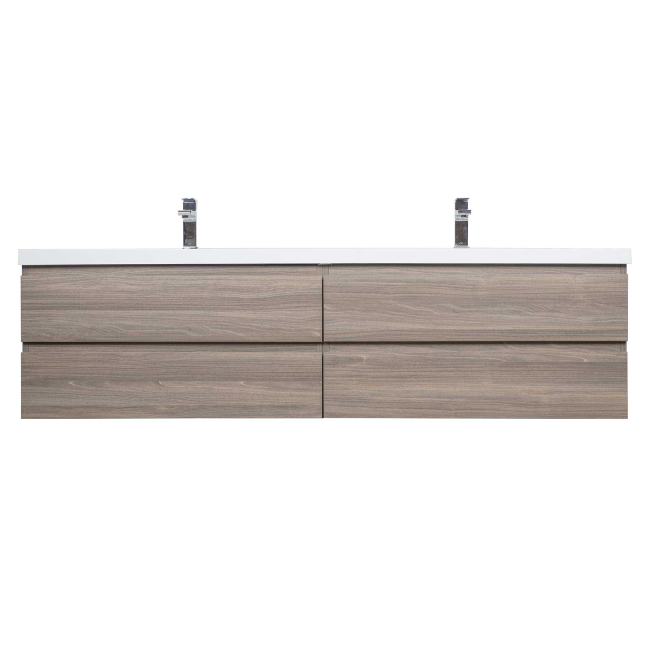 Angela 84 In. Contemporary Double Wall Mounted Bathroom Vanity, Maple Grey Angela 84 In. Contemporary Double Wall Mounted Bathroom Vanity, Maple Grey
