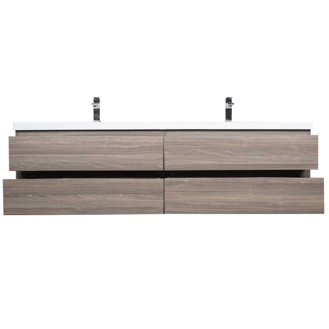 Angela 84 In. Contemporary Double Wall Mounted Bathroom Vanity, Maple Grey Angela 84 In. Contemporary Double Wall Mounted Bathroom Vanity, Maple Grey