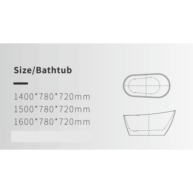 Allure Acrylic Freestanding Soaking Bathtub  55" x 31"