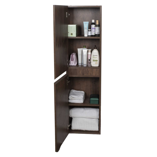 Angela 16" x 59" Wall Mounted Linen Cabinet ,Rosewood
