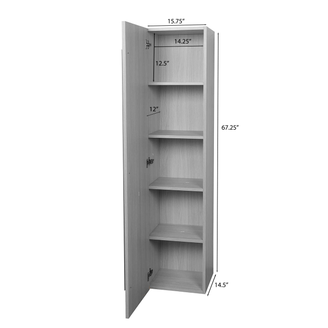 16" x 67" Wall Mounted Linen Cabinet,  Red Oak 16" x 67" Wall Mounted Linen Cabinet,  Red Oak