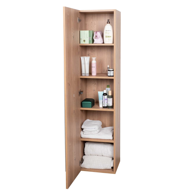 16" x 67" Wall Mounted Linen Cabinet,  Red Oak 16" x 67" Wall Mounted Linen Cabinet,  Red Oak