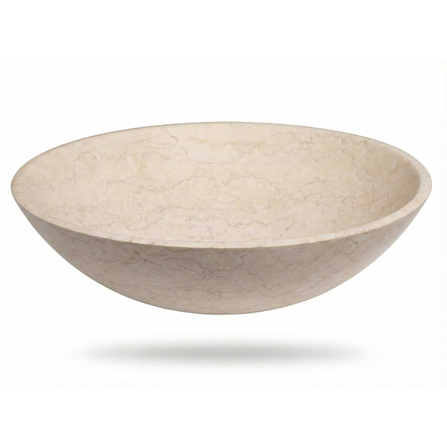 16 Inch Round Natural Galala Stone Vessel Sink  LM-W4012GL